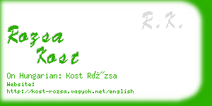 rozsa kost business card